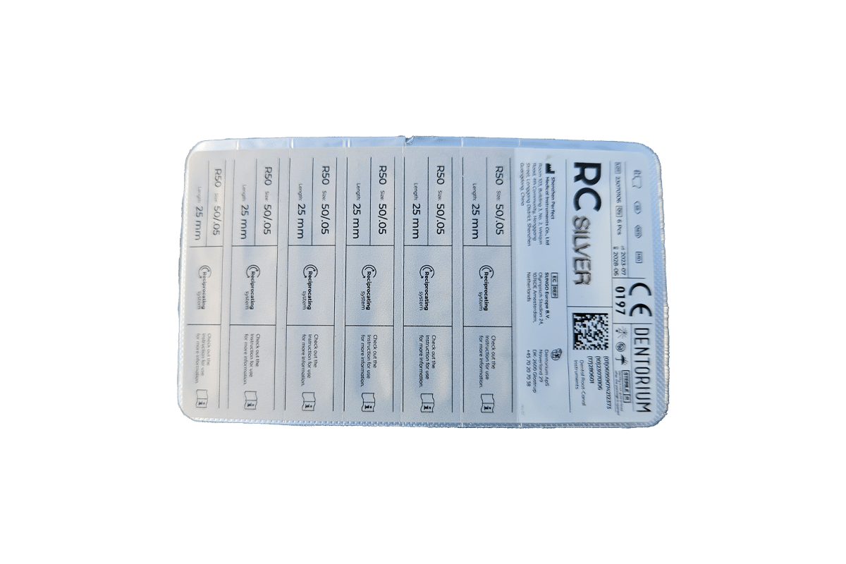 Dentorium RC Silver maskinfil, kompatible med VDW reciproc filer, 25mm R50, Gul, 6 stk - Billede 2
