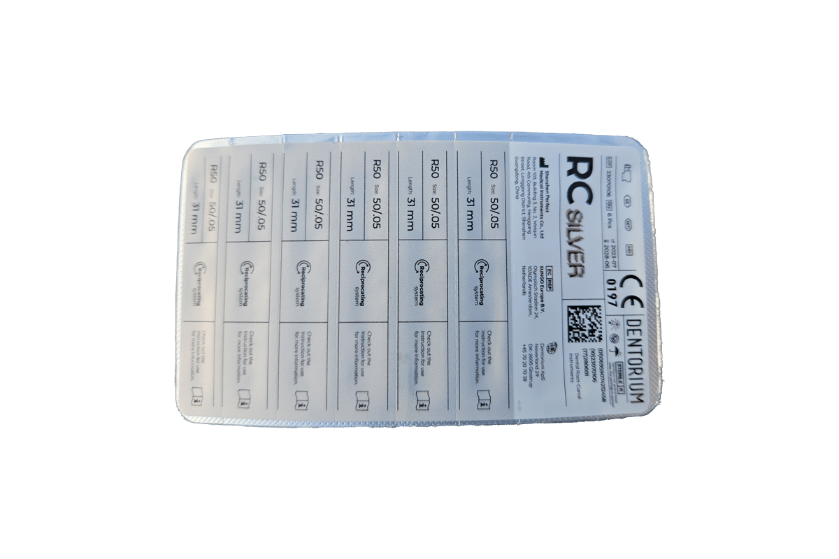 Dentorium RC Silver maskinfil, kompatible med VDW reciproc filer, 31mm R50, Gul, 6 stk - Billede 2