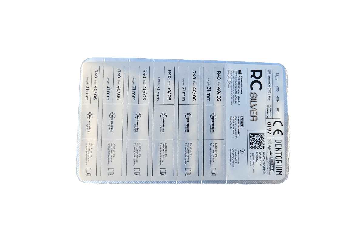 Dentorium RC Silver maskinfil, kompatible med VDW reciproc, 31mm R40, Sort, 6 stk - Billede 2